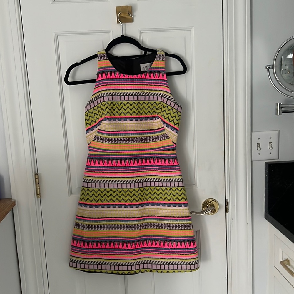 MILLY neon bright dress mini